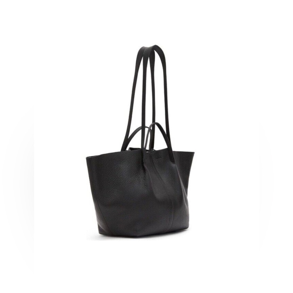 AIlSaints Convertible Leather Shoulder Tote Bag NWOT Black W Pouch & Dust Bag